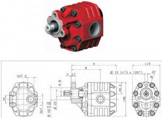 Gear pump Binotto NPH-61 D.22 R